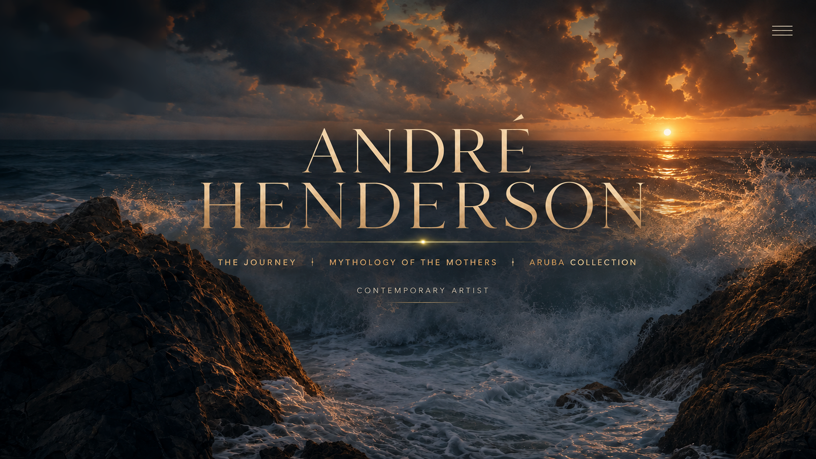 André Henderson artist homepage over sunset ocean